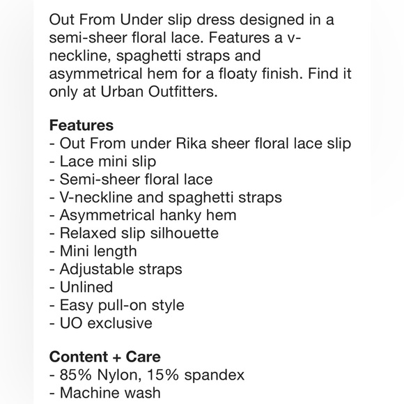 Out From Under Rika Sheer
Floral Lace Slip in Charcoal NWT XS - Picture 7 of 9